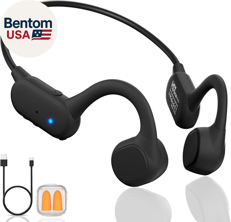 New Bone Conduction Headphones, IPX5 Waterproof Sports Headphones with Mic, 12 H
