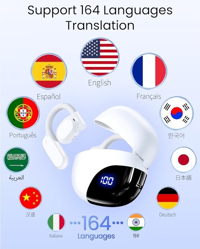 AI Translation Earbuds Real Time 164 Languages 80H Playtime Translator Ear Buds gallery
