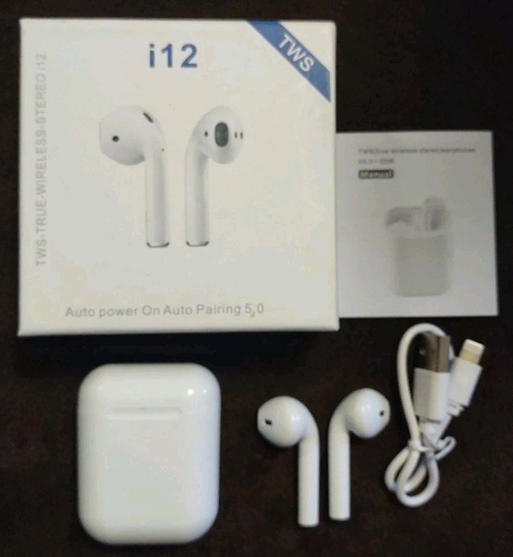 NEW TWS i12 5.0 True Wireless Stereo Earbuds Auto On & Pairing *Touch Using Siri