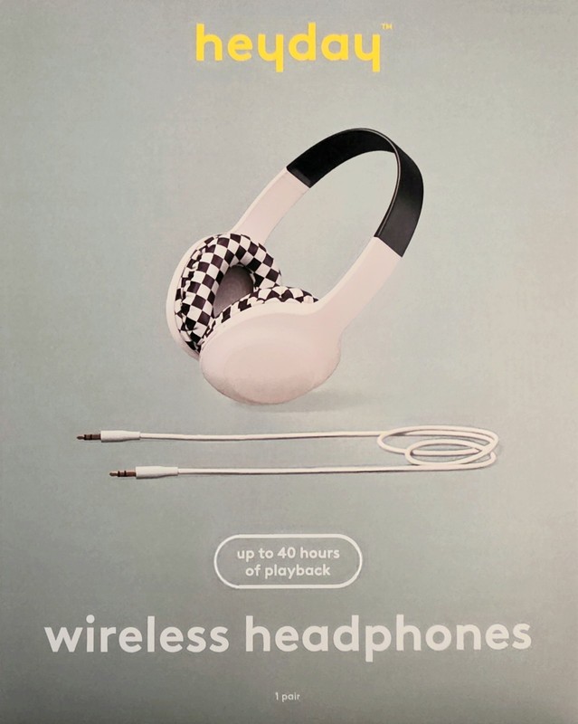 New In Box Heyday White/Checkered Bluetooth Over-Ear Headphones