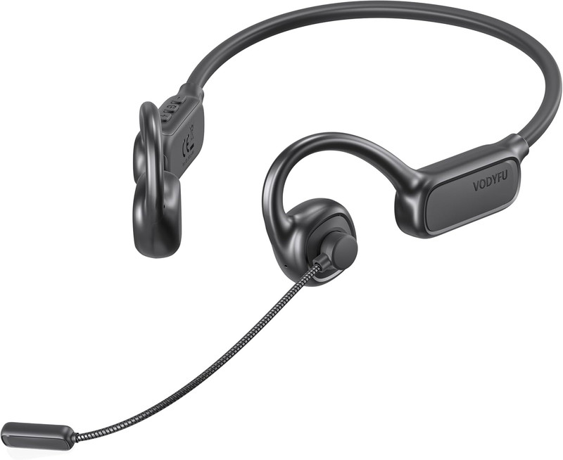 Open Ear Headphones with Mic,20H Bluetooth Headset with Microphone,5.4 Bluetooth