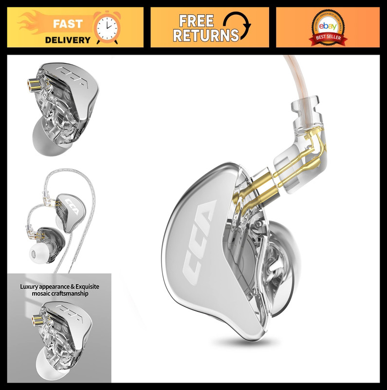 Ultra-Thin Diaphragm IEM Earphones – Clear Sound, Deep Bass, Wired Gaming Earbud