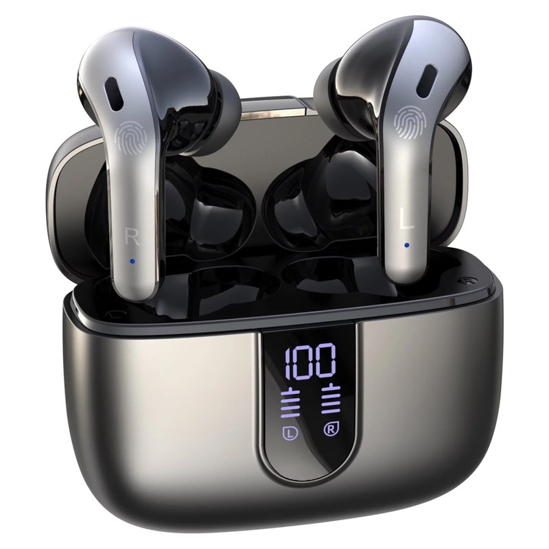 Wireless Earbuds: 60H Playback, LED Display, Waterproof, Mic – Perfect for Music