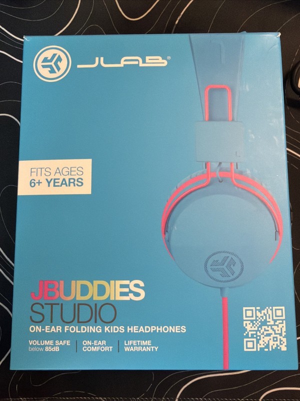 Jlab JBuddies Studio – On-Ear Folding Kids Headphones – Blue and Pink