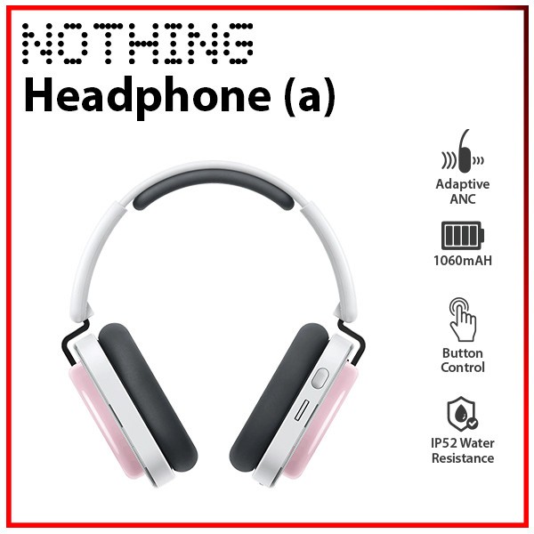 NOTHING Headphone (a) PINK Wireless Bluetooth Portable Over-ear Headsets