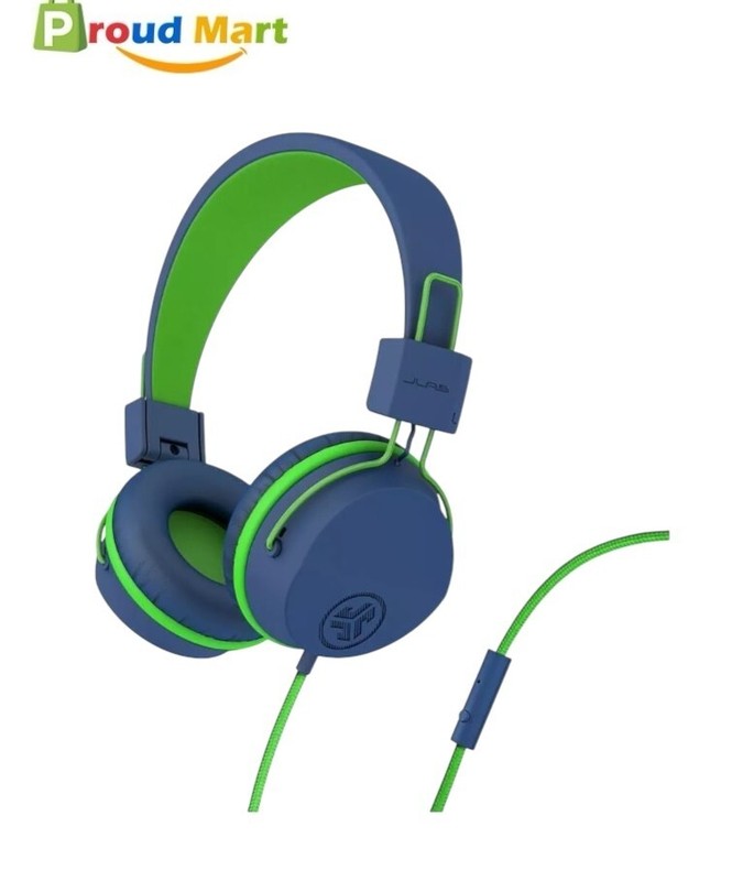 JLab HJKSTUDIORBLUGRN122 JBuddies Studio Kids Wired On-Ear Headphones –