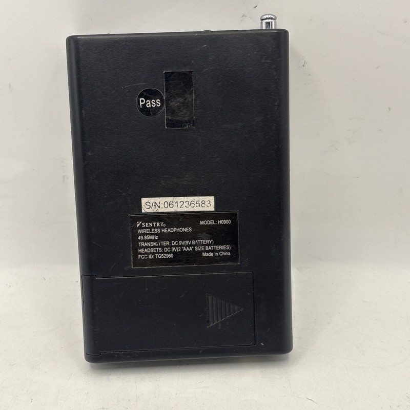 Sentry HO900 Wireless Headphone Transmitter Black Unit Replacement Tested Works gallery