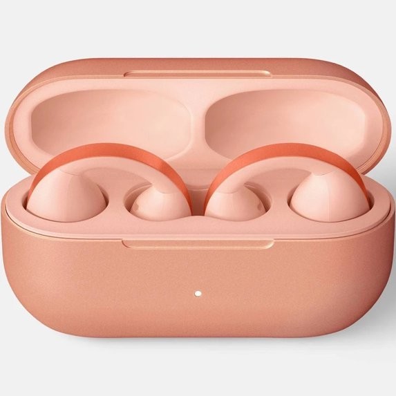 Heyday Open Ear Jewelry Wireless Earbuds w/Case Bluetooth Peach Color-Sealed Box