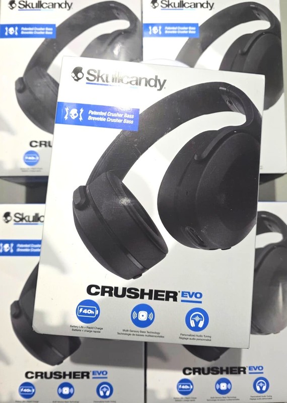 Skullcandy Crusher Evo Wireless Bluetooth Headphones Bone – Black – NEW