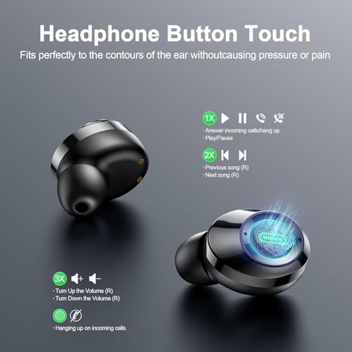 Wireless Earbuds, Bluetooth 5.4 Headphones in Ear with Mic HiFi Stereo Noise gallery