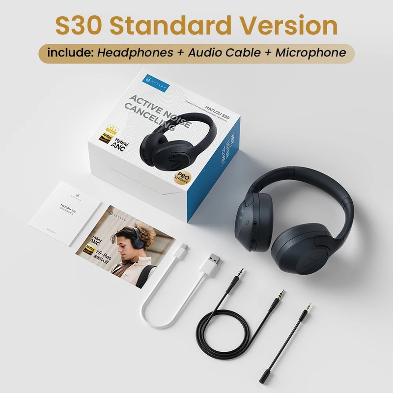 HAYLOU S30 Wireless Bluetooth 5.4 Headphones 43dB ANC 80Hr Battery Hi-Res gallery
