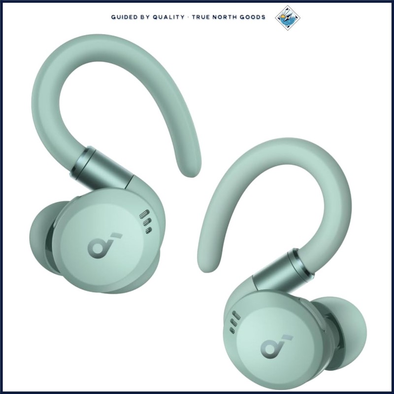 Active Noise Cancelling Earbuds with Adjustable Hooks for Sports Activities